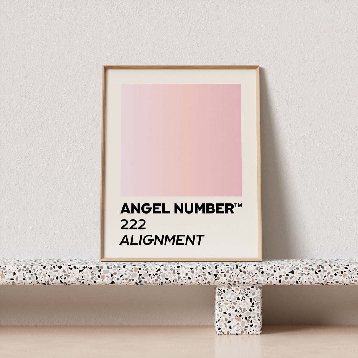 Angel Number 222 Alignment Pink Aura Gradient Spiritual Poster - Image 3