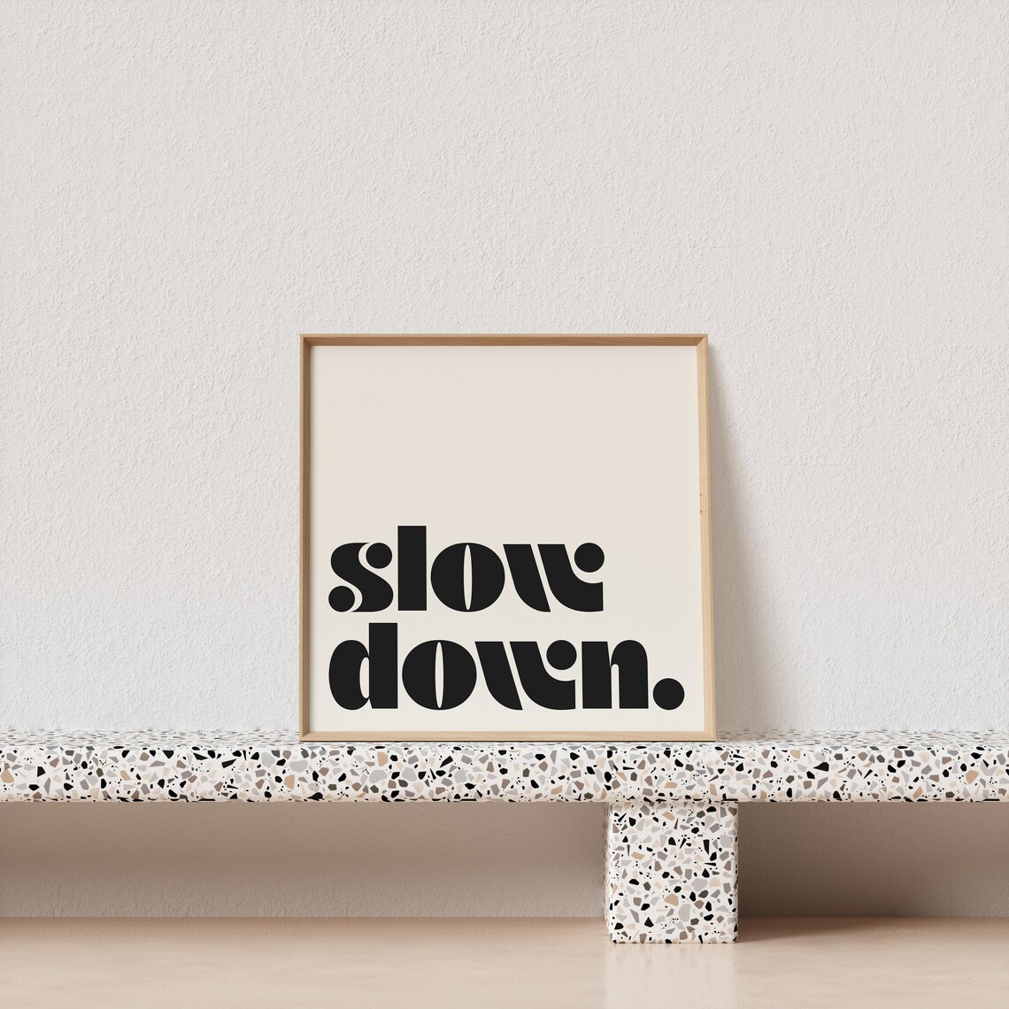 Slow Down Retro Typography Poster, Square Style - Image 3