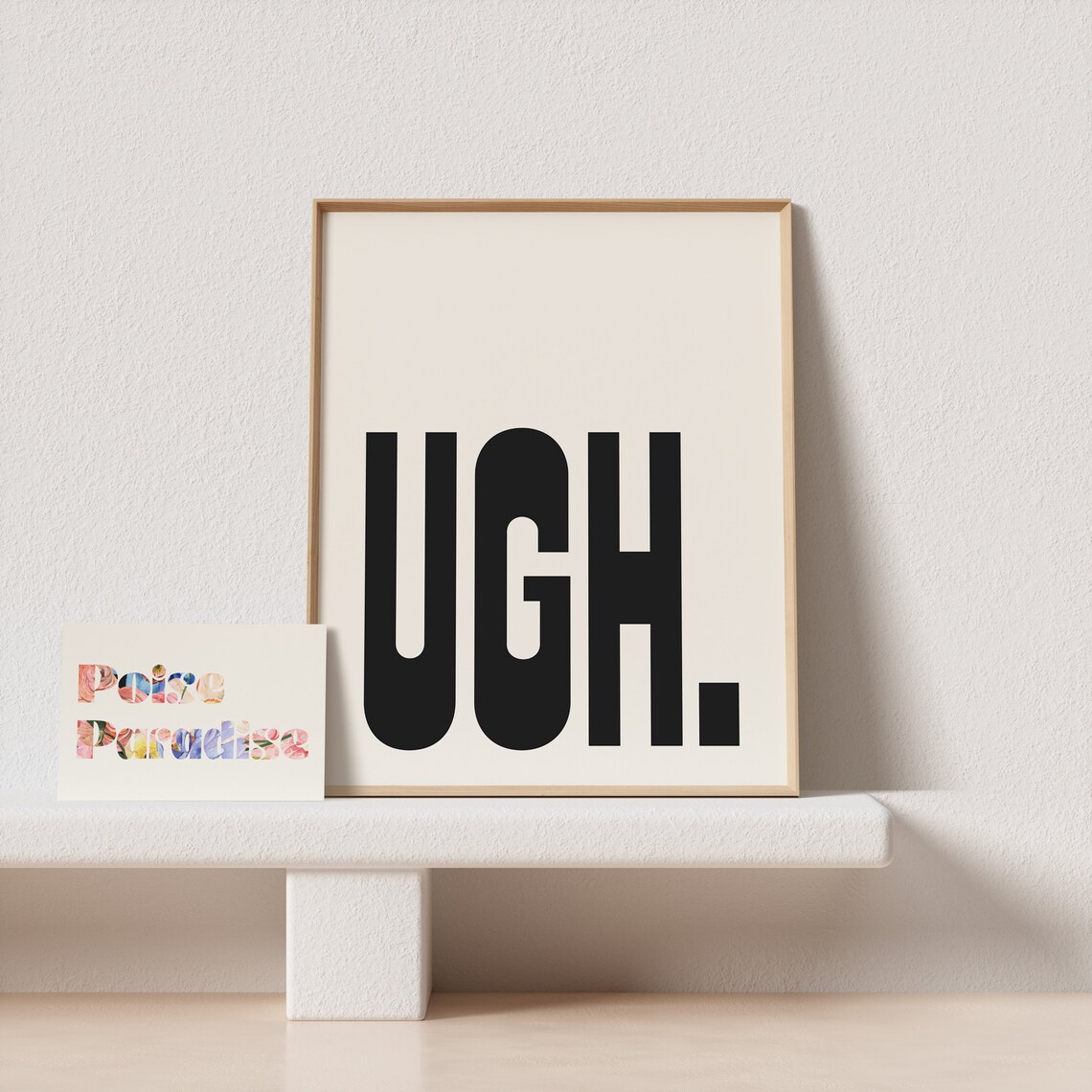 Ugh Retro Typography Art Print, Gallery Wall - Image 4