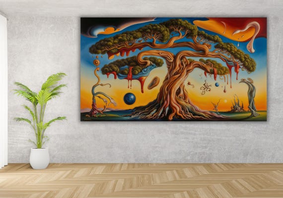 Tree Of Life Framed Wall Art Salvador Dali Stely Tree Of Life Wall Art Tree Of Life Poster Extra Large Tree Of Life Ready To Hang