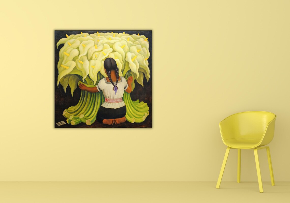 Diego Rivera The Flower Seller Calla Lilies Mexican Girl Poster - Image 2