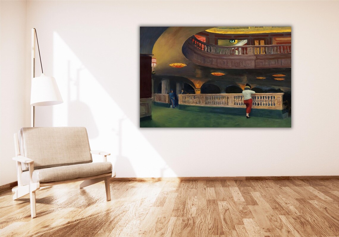 Edward Hopper Two on the Aisle Theater Lobby Usher Painting Poster - Image 2