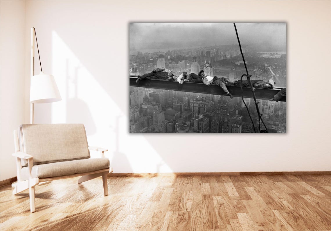 Lunch Atop A Skyscraper 1932 Workers Steel Beam Vintage Photo Poster - Image 3