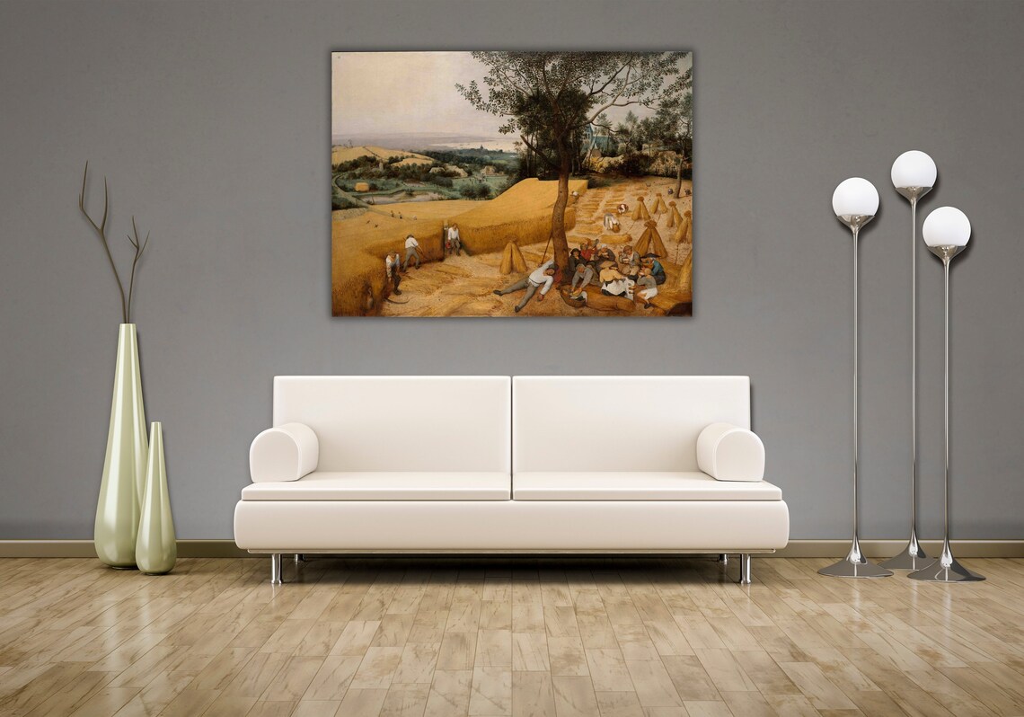 Bruegel The Harvesters Summer Wheat Field Village Classic Art Poster - Image 3