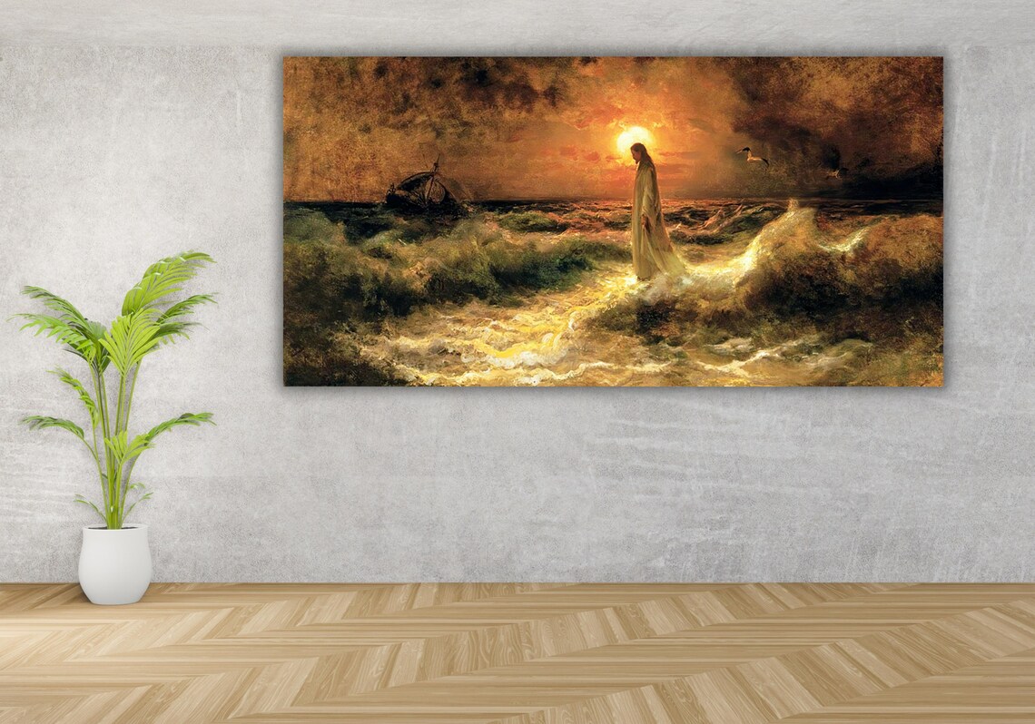 Julius von Klever Jesus Walking on Water Stormy Sea Biblical Poster - Image 3