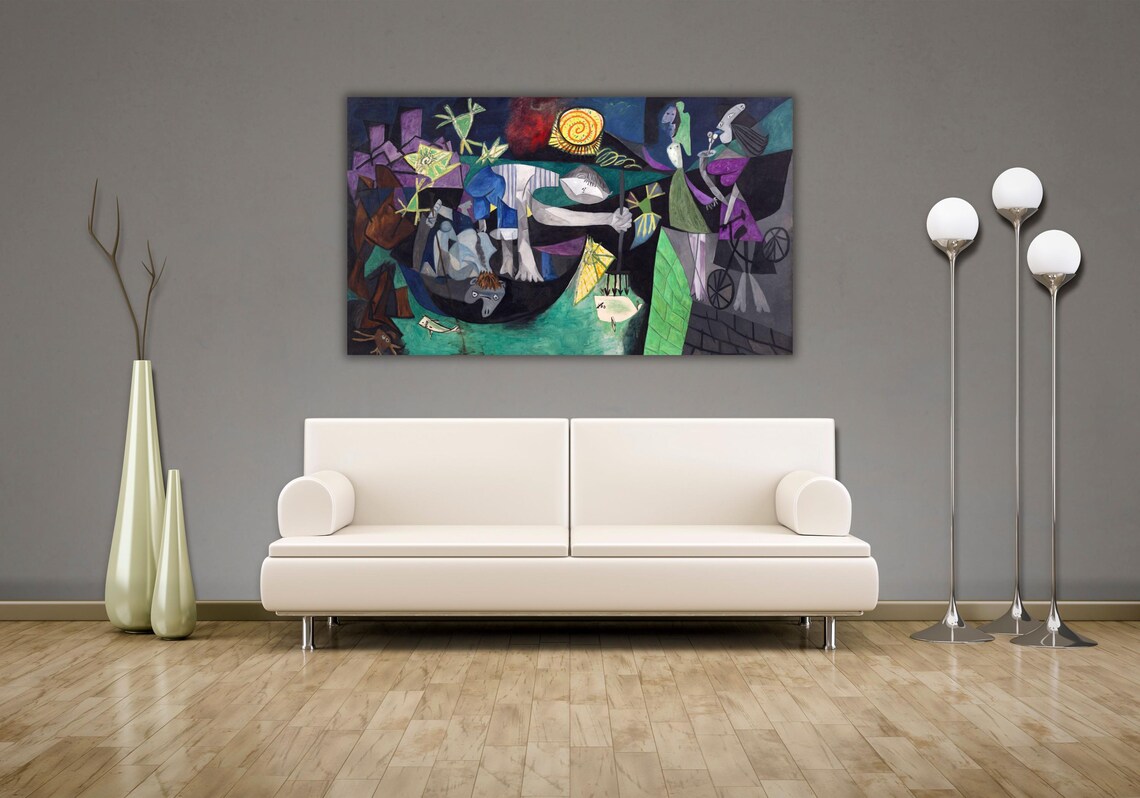 Picasso Night Fishing at Antibes Cubist Night Sea Masterpiece Art Poster - Image 2