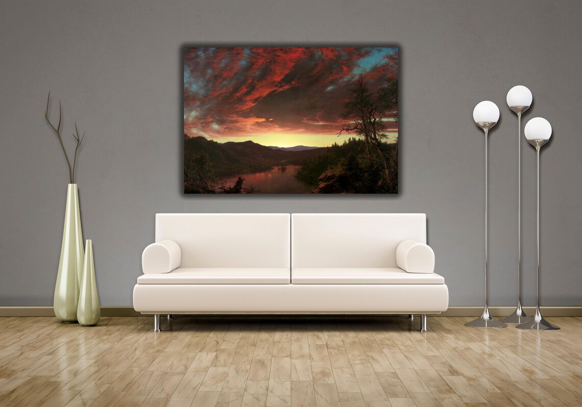 Frederic Edwin Church Twilight in the Wilderness Sunset Landscape Poster - Image 2