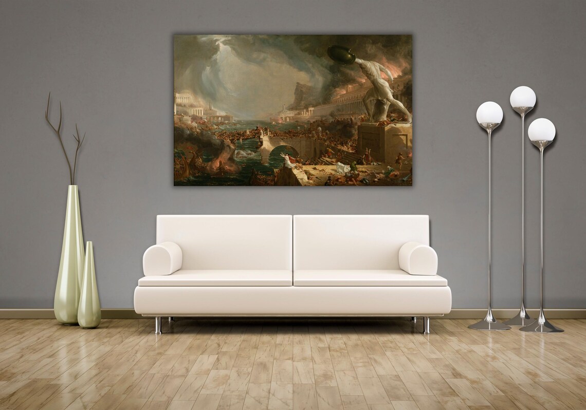Thomas Cole The Course of Empire Destruction Burning City Poster - Image 3