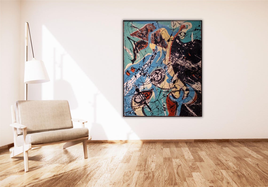 Jackson Pollock Number 7 Out of the Web Abstract Drip Poster - Image 2