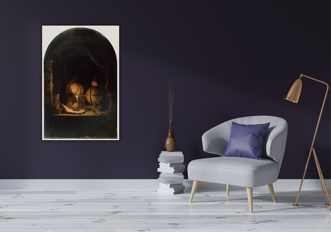 Gerrit Dou Astronomer by Candlelight Globe Night Scholar Art Poster - Image 3