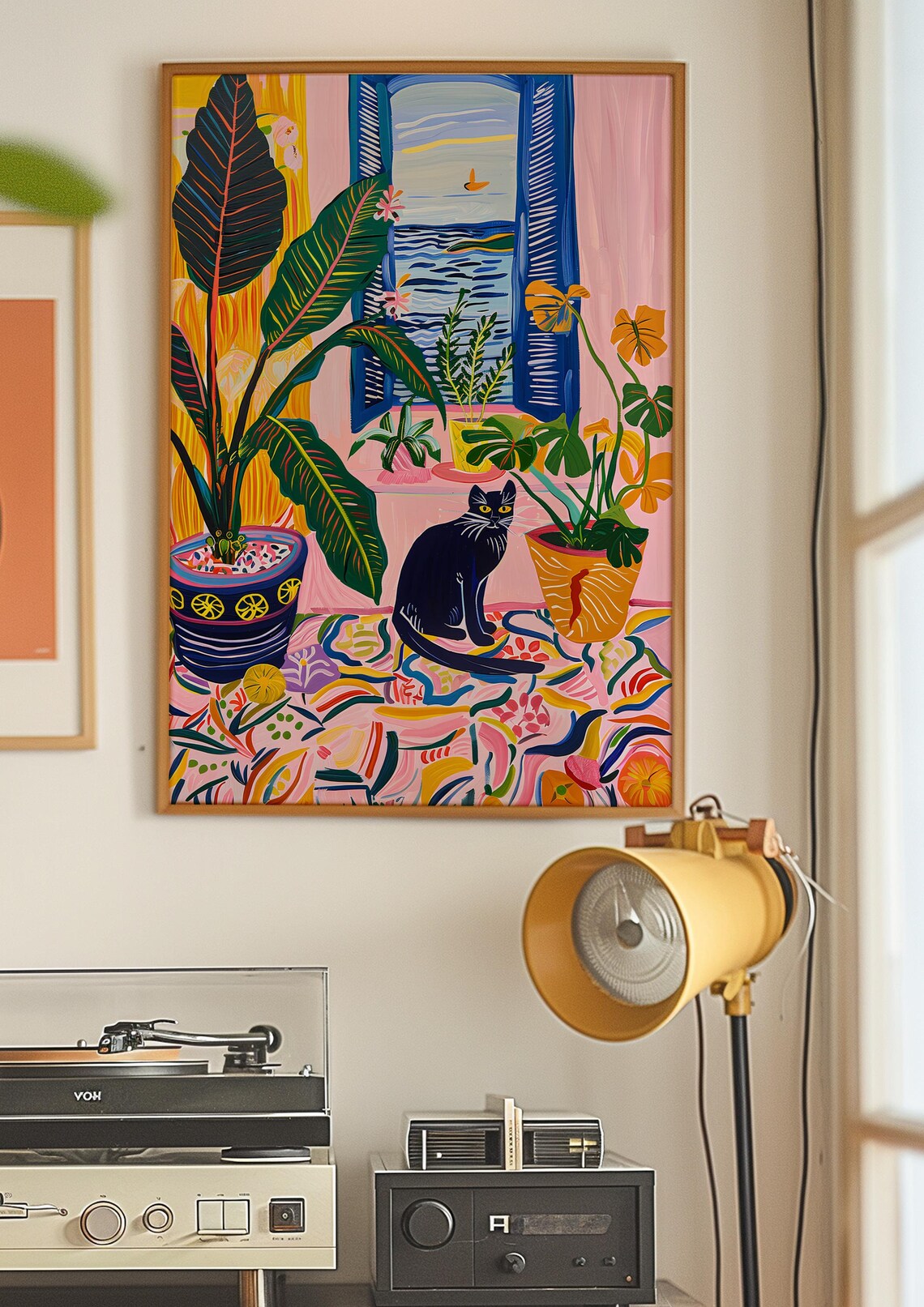Matisse Black Cat Print, Kitsch Maximalist Decor