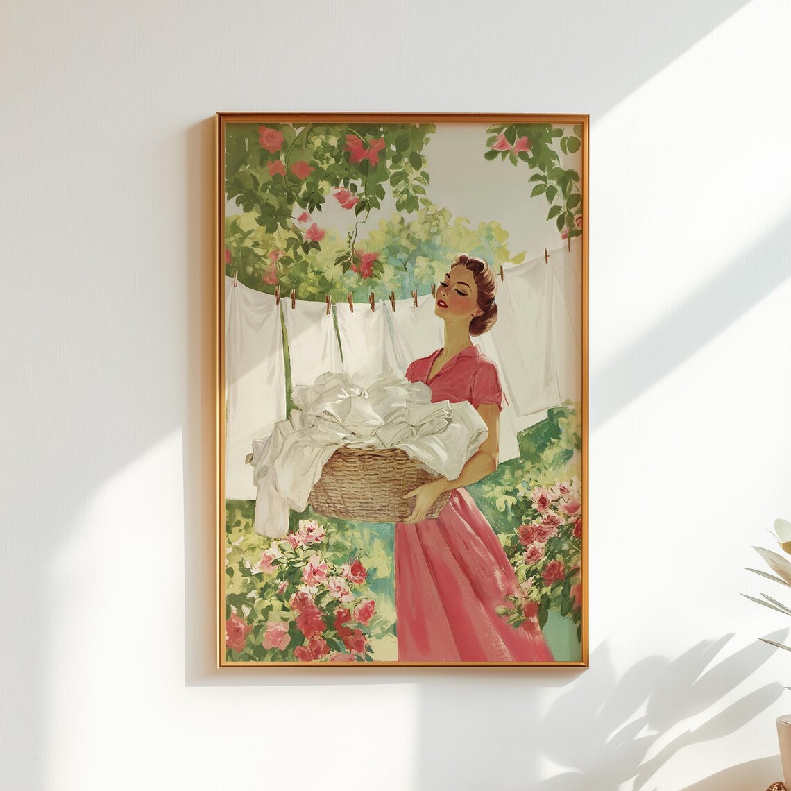 1950s Housewife Art Print, Midcentury Vibe