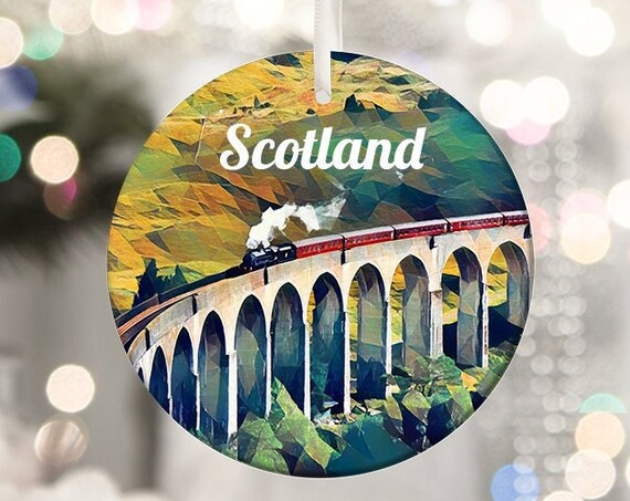 Scotland Steam Train Viaduct Highland Landscape Ornament Art Poster