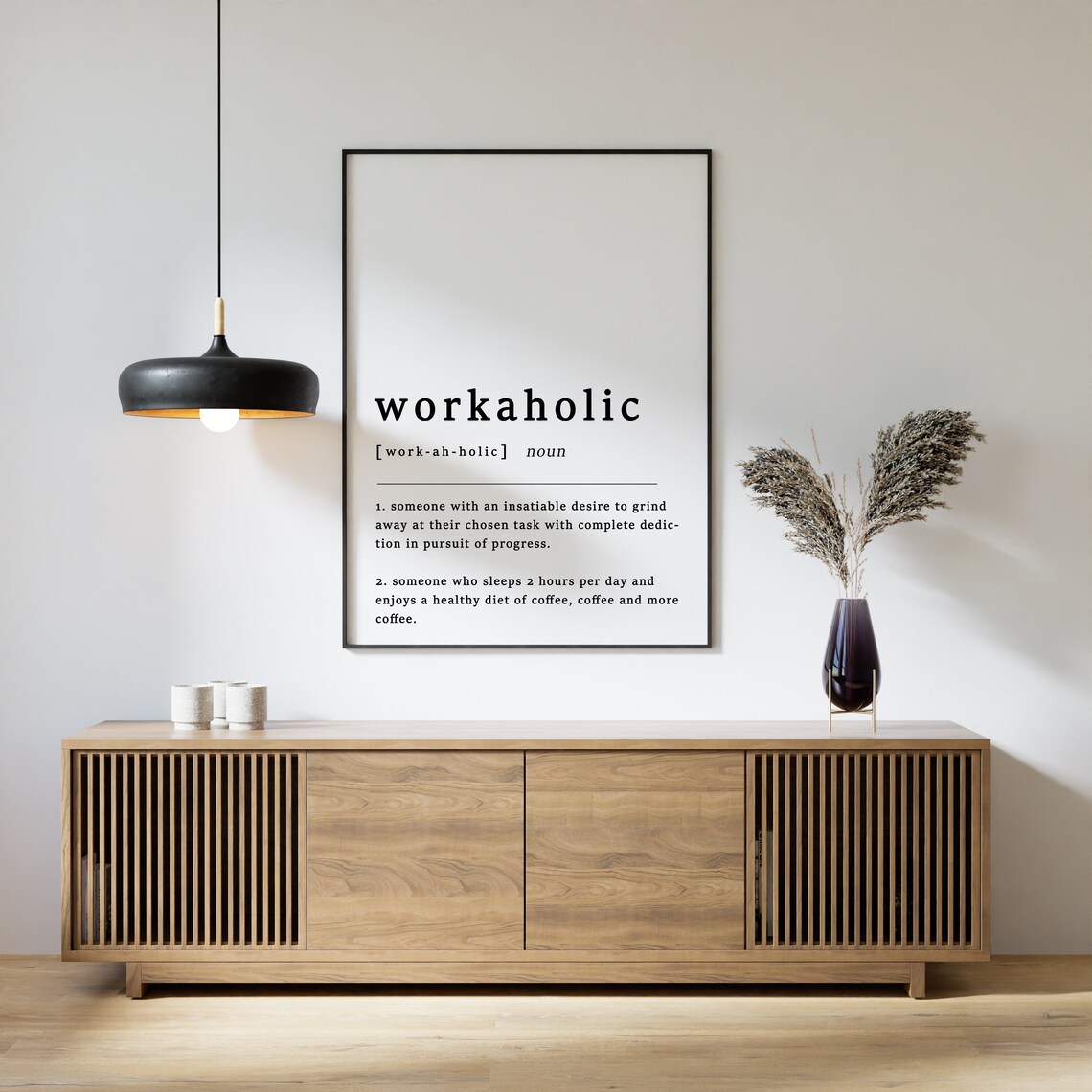 Workaholic Definition Dictionary Style Typography Travel Collection Poster - Image 2