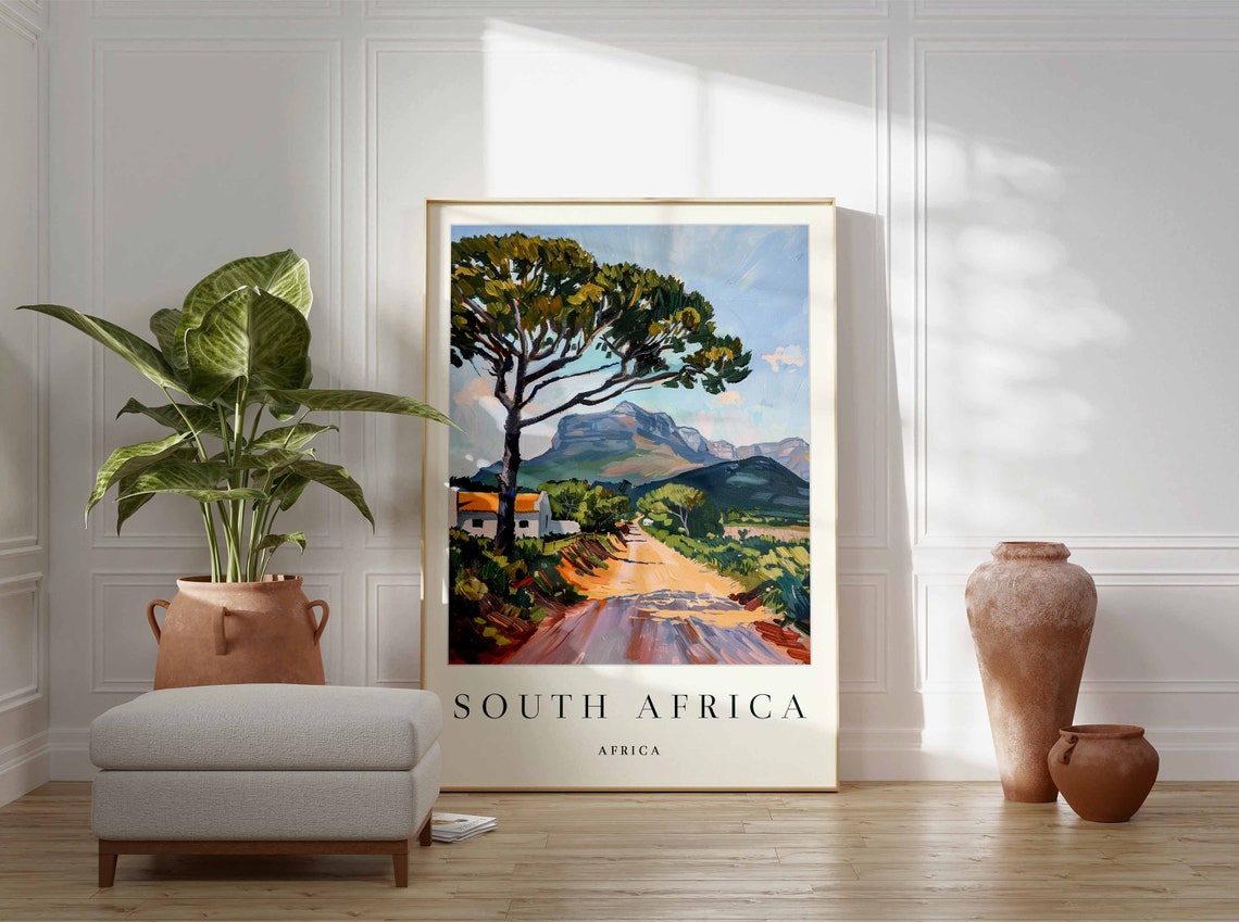 South Africa Poster South Africa Travel Print Africa Wall Art African Travel Print Tropical Decor Botanical Print South Africa Gift - Image 3