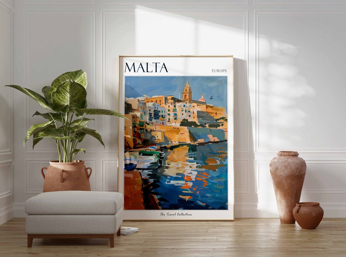 Malta Travel Poster, Tropical European Decor - Image 3