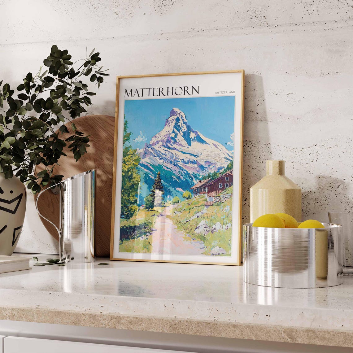 Matterhorn Poster Matterhorn Travel Print Swiss Decor Europe Travel Poster European Wall Art Switzerland Wall Art Mountain Poster - Image 2