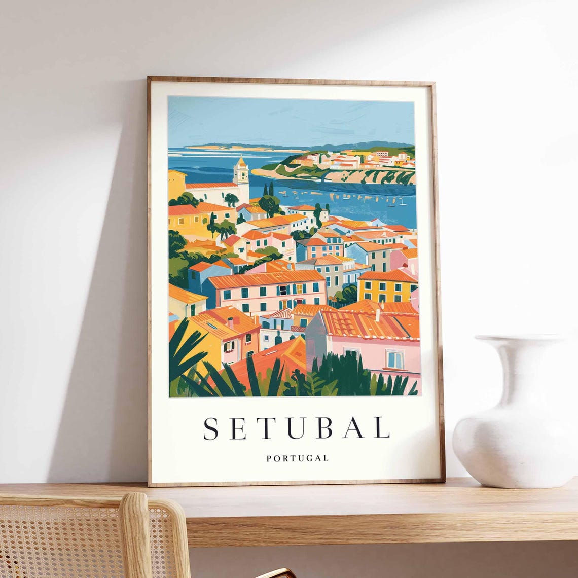 Sheffield England Hillside City View with Church Spire Art Poster