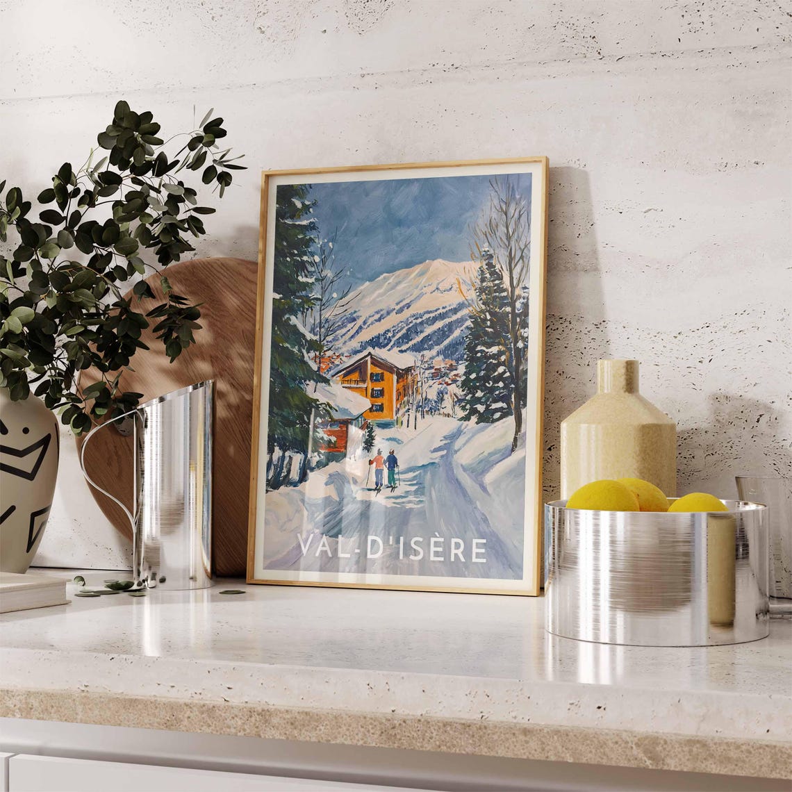 Skiing Travel Poster Val Disre Ski Print France Travel Print Skiing Art Skiing Print Winter Sport Art Ski Gift - Image 2