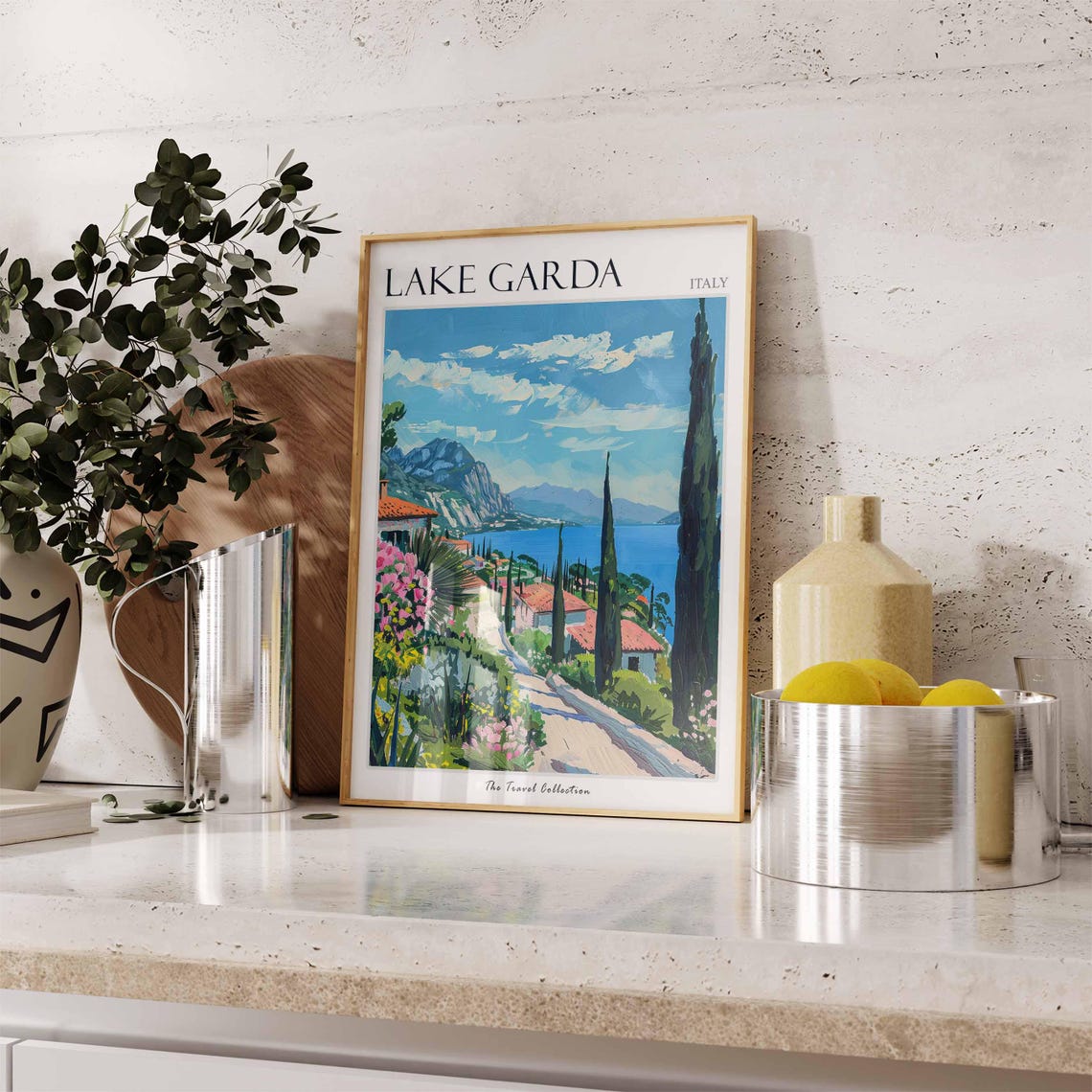 Lake Garda Poster Lake Garda Travel Print Italy Wall Art Italian Travel Print Italian Decor Italian Gift Lake Garda Wall Art - Image 2