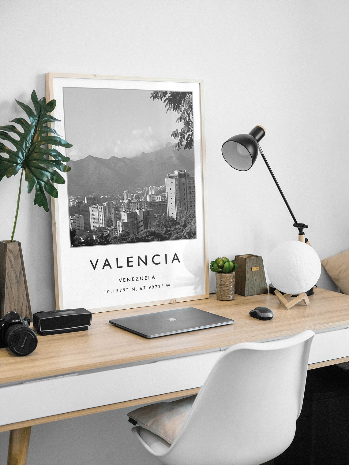 Valencia Venezuela Travel Print Valencia Travel Poster Venezuela Travel Print South America Travel Poster Travel Gift Black And White - Image 3