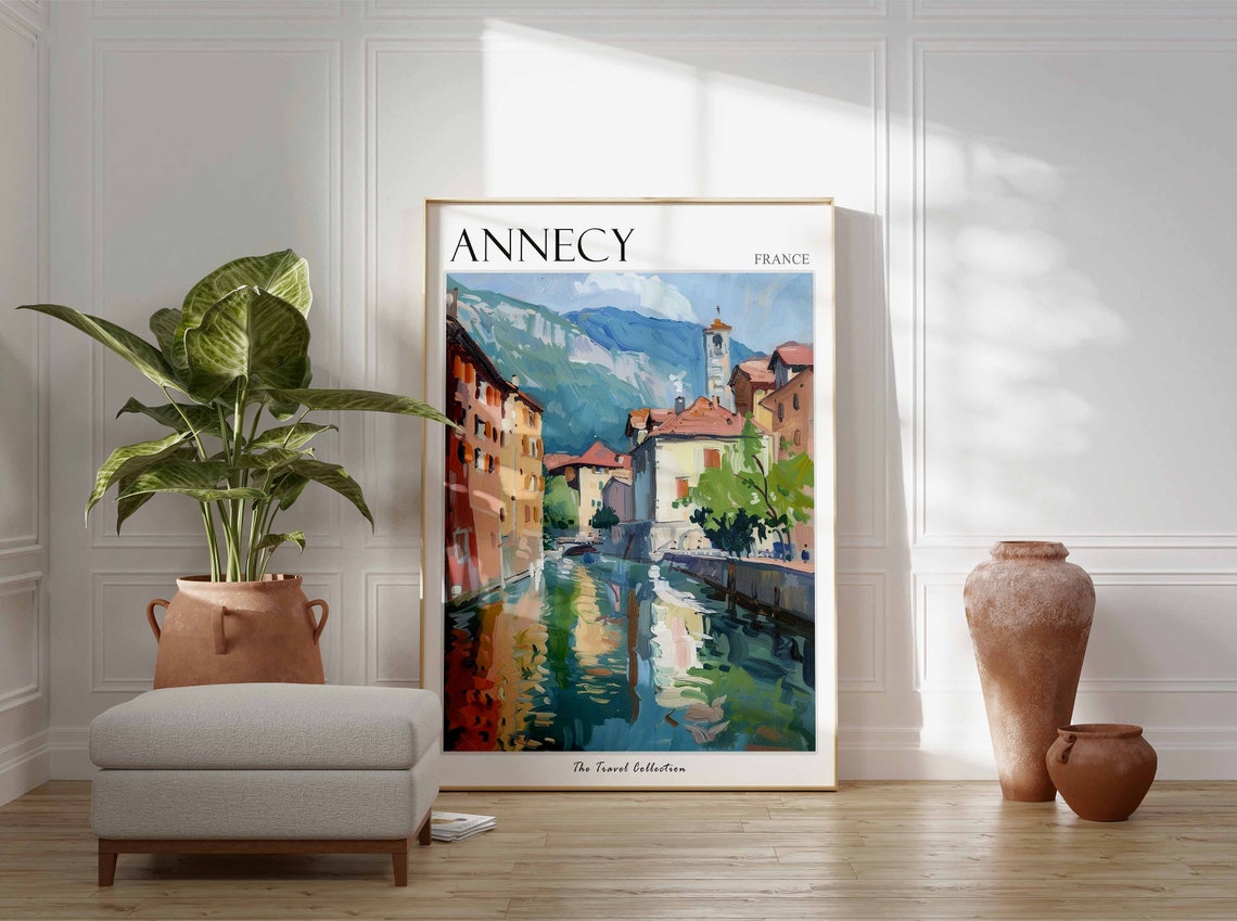 Annecy Poster France Travel Print French Decor Europe Travel Poster Annecy Wall Art European Decor Annecy Gift Annecy Travel Poster - Image 2