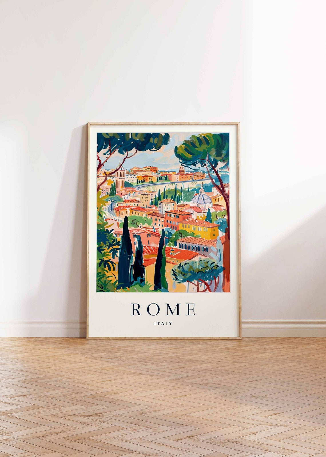 Rome Poster Rome Travel Print Italy Wall Art Italian Travel Print Tropical Decor City Print Rome Gift Rome Travel Poster - Image 2