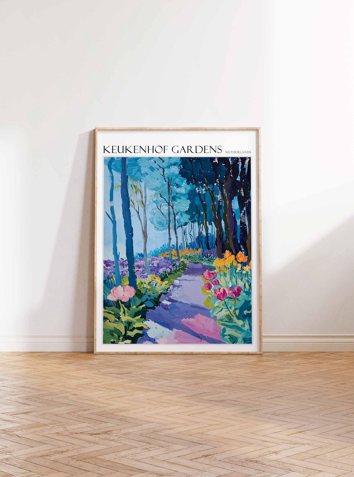 Keukenhof Gardens Poster Keukenhof Gardens Travel Print Netherlands Travel Poster Botanical Decor European Travel Print - Image 3