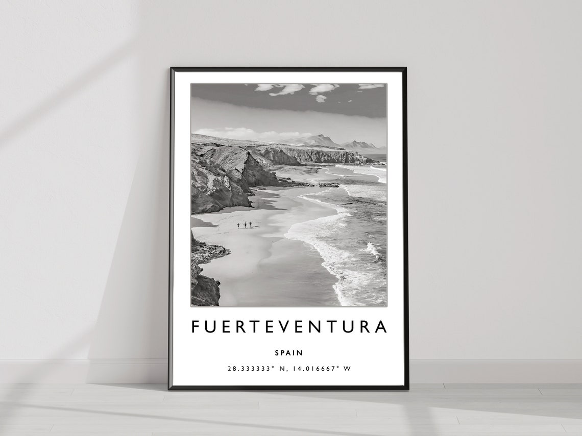 Fuerteventura Travel Print Fuerteventura Spain Travel Poster Spain Travel Print Travel Art Travel Poster Black And White Travel Gift - Image 2