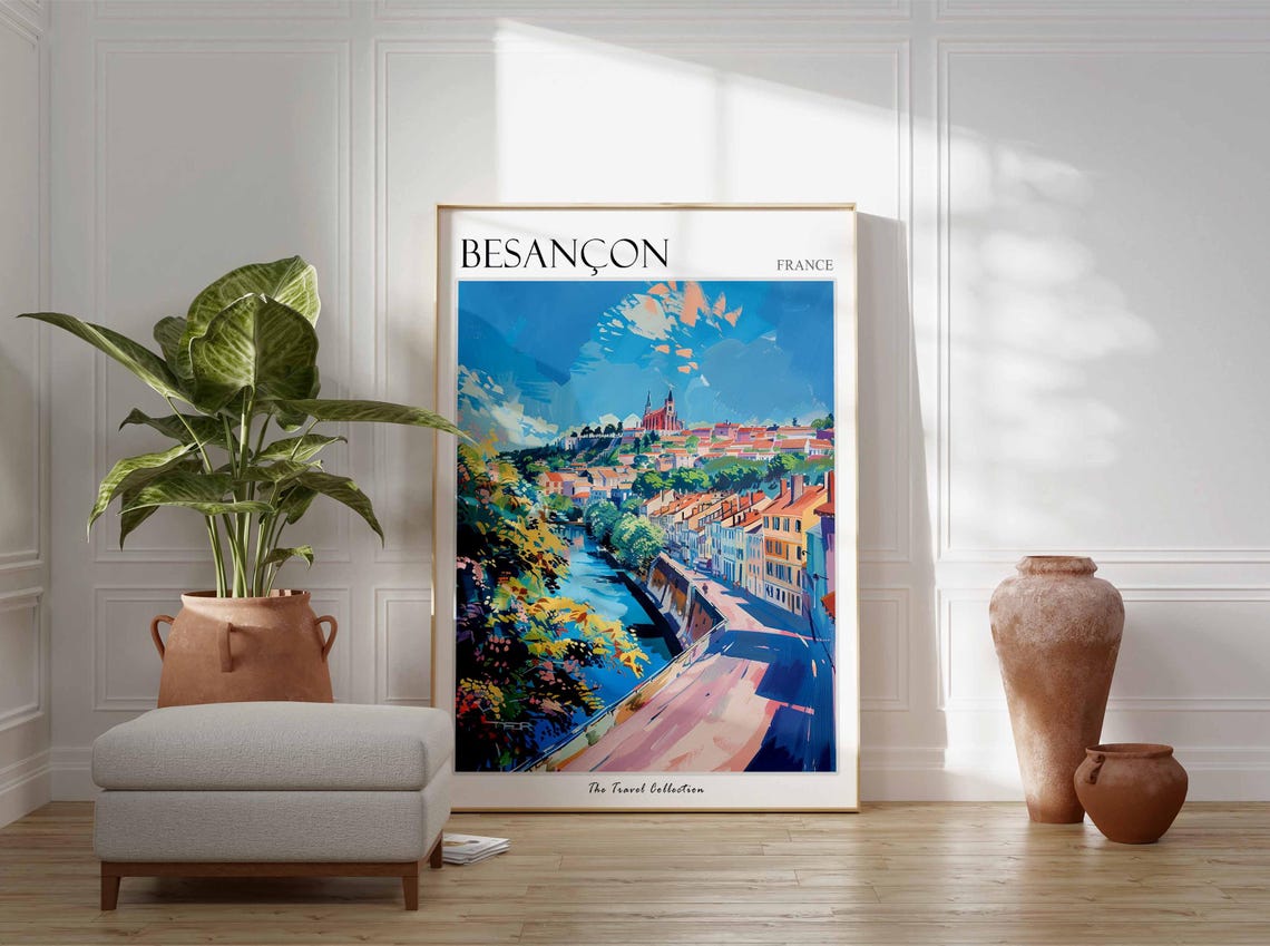 Besanon Poster France Travel Print French Decor Europe Travel Poster European Wall Art Besanon Gift Besanon Travel Poster - Image 3