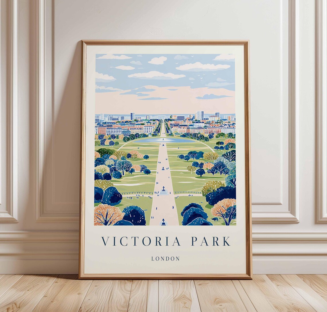 Victoria Park London Grand Avenue Tree Lined Parkland View Travel Poster