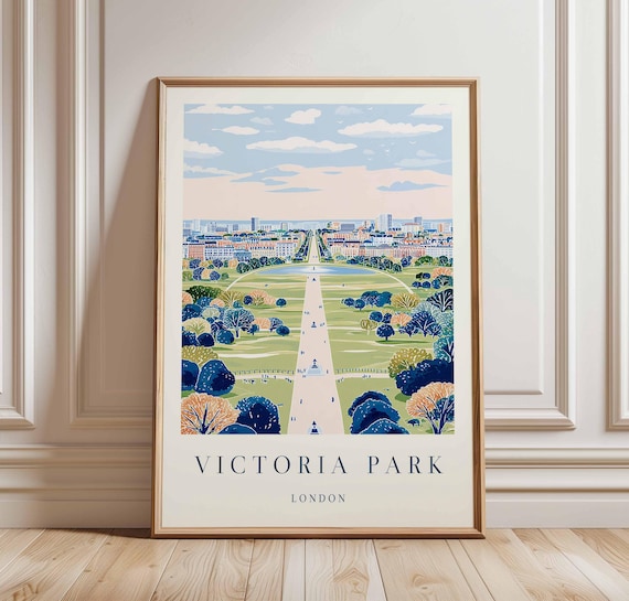 Victoria Park London Grand Avenue Tree Lined Parkland View Travel Poster