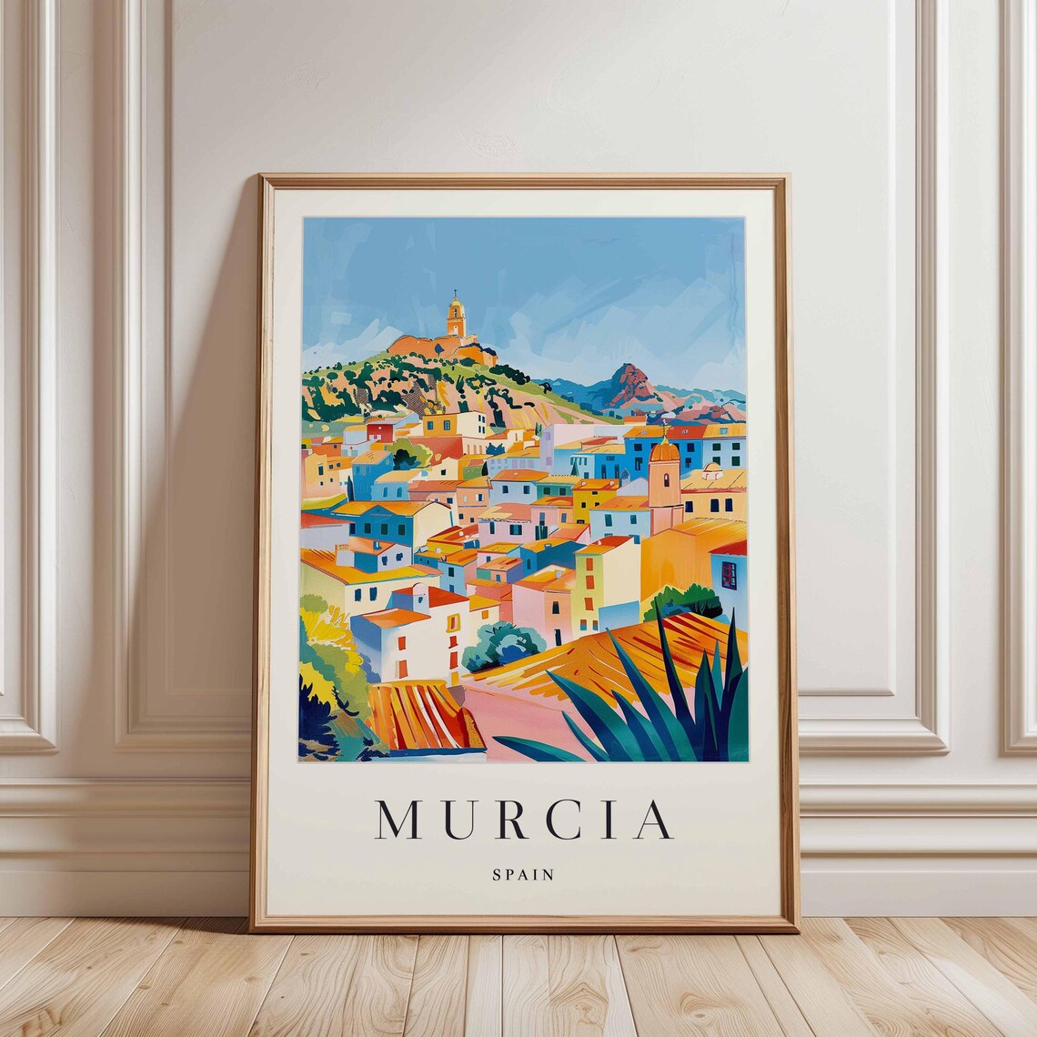 Murcia Spain Hilltop Castle Old Town View Scenic Travel Poster - Image 3
