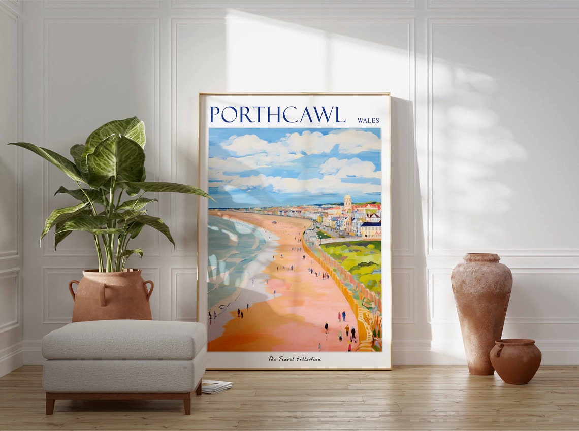 Porthcawl Poster Porthcawl Travel Print Wales Travel Poster Welsh Decor Tropical Decor Porthcawl Gift Porthcawl Travel Poster - Image 3