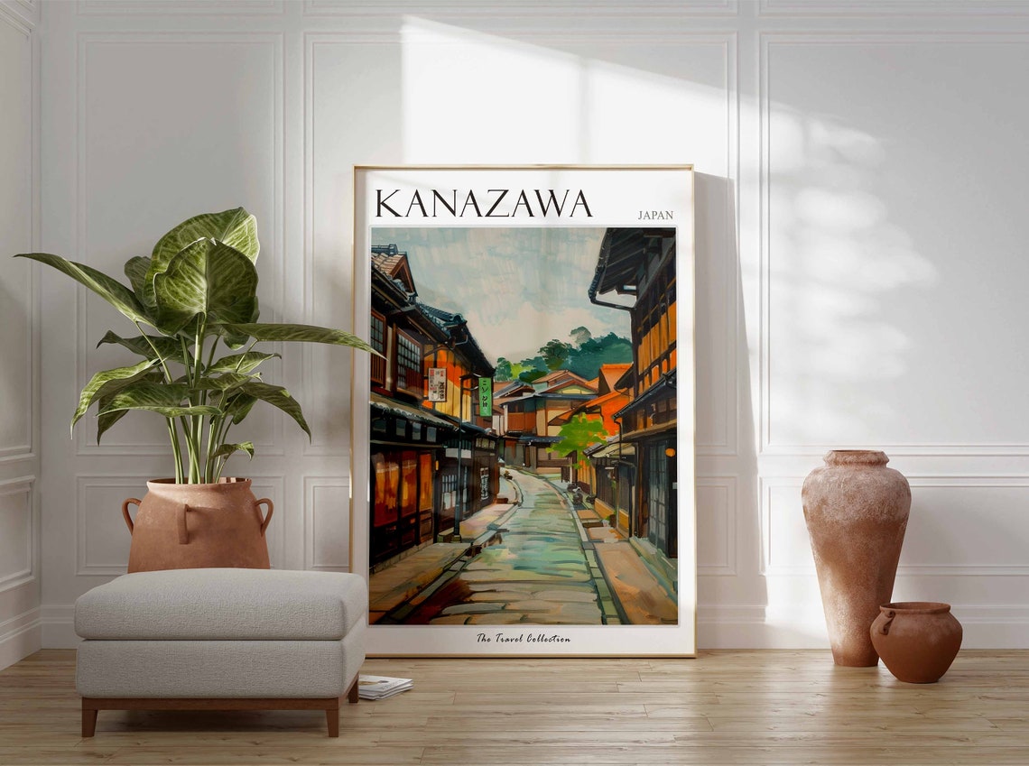 Kanazawa Poster Japan Travel Print Japanese Decor Asia Travel Poster Asian Wall Art City Print Kanazawa Gift Kanazawa Travel Poster - Image 4