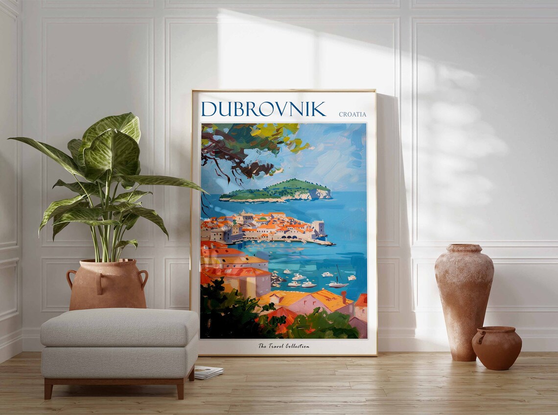 Dubrovnik Travel Poster, Croatia Tropical Decor - Image 4
