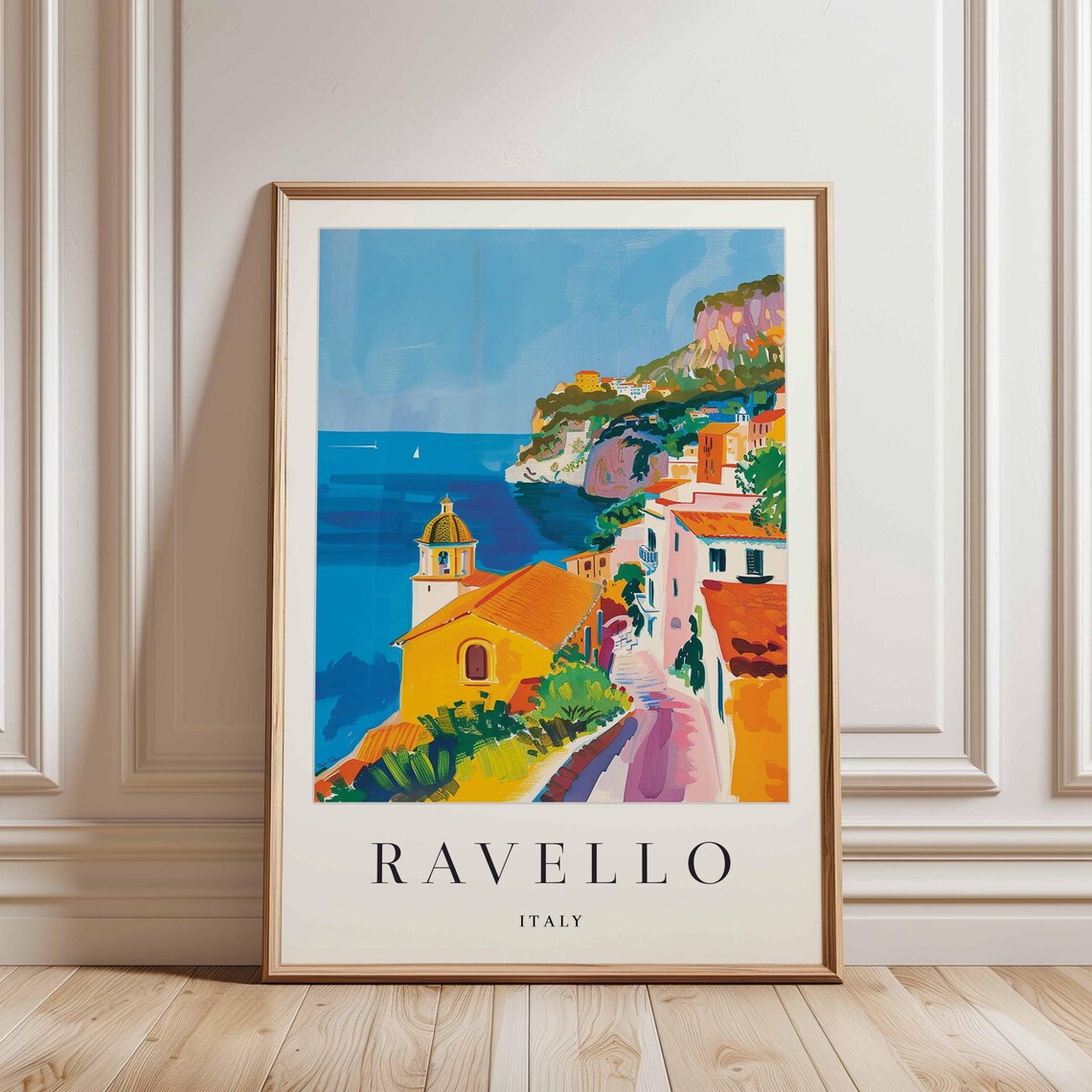 Ravello Italy Amalfi Coast Town Domed Church Winding Street Poster - Image 3