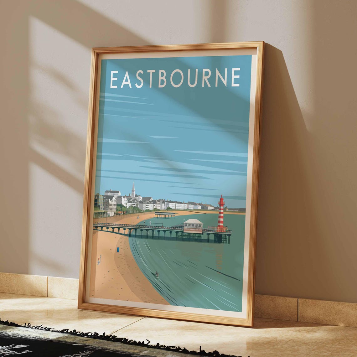 Eastbourne Print Coastal Travel Poster East Sussex Travel Print Coastal Wall Art Seaside Art Coastal Gift Uk Coast Art Beach Decor - Image 2