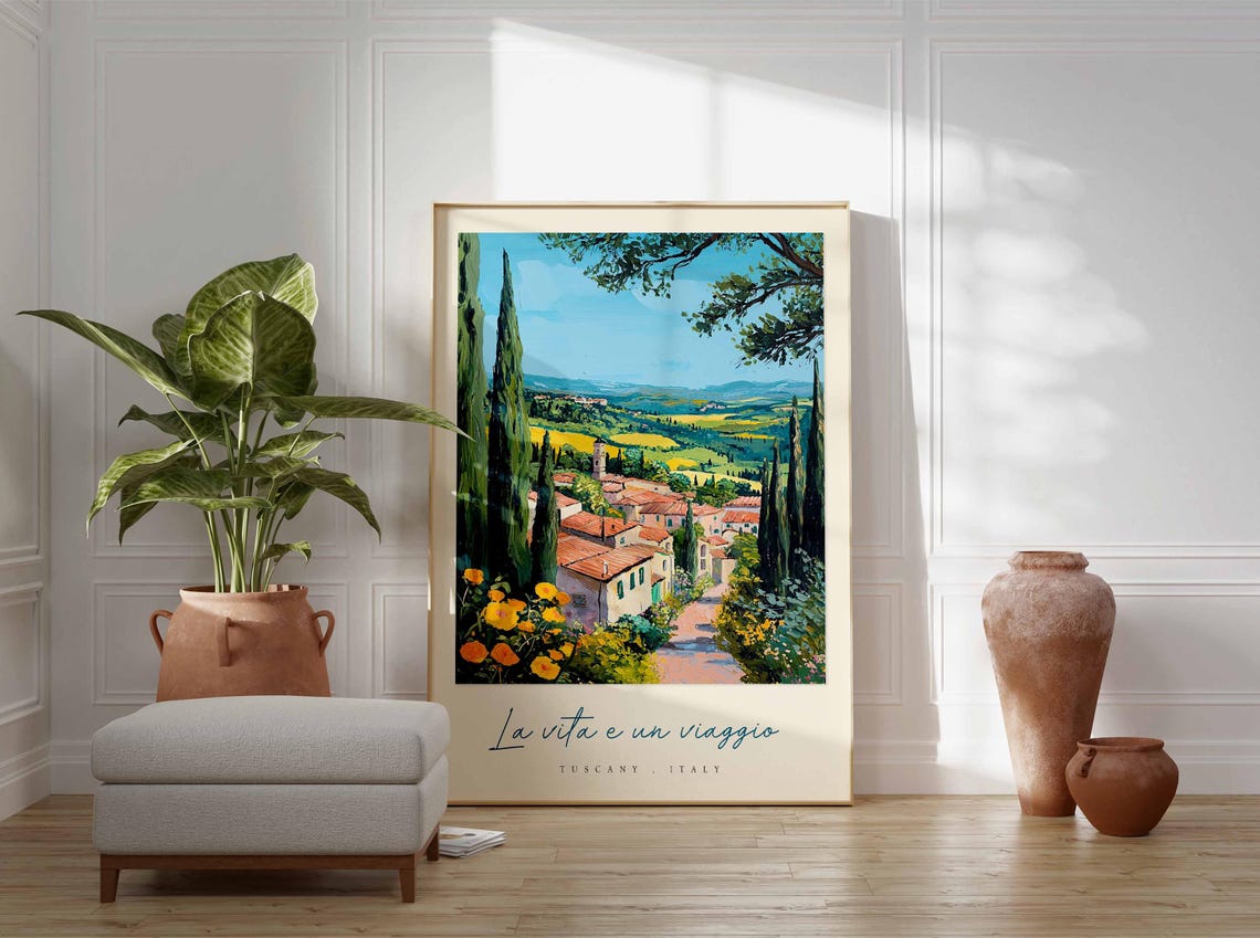 Tuscany Poster Italian Travel Print Tuscany Travel Art Tuscany Wall Art Italy Art Italy Travel Decor Italian Travel Gift - Image 3