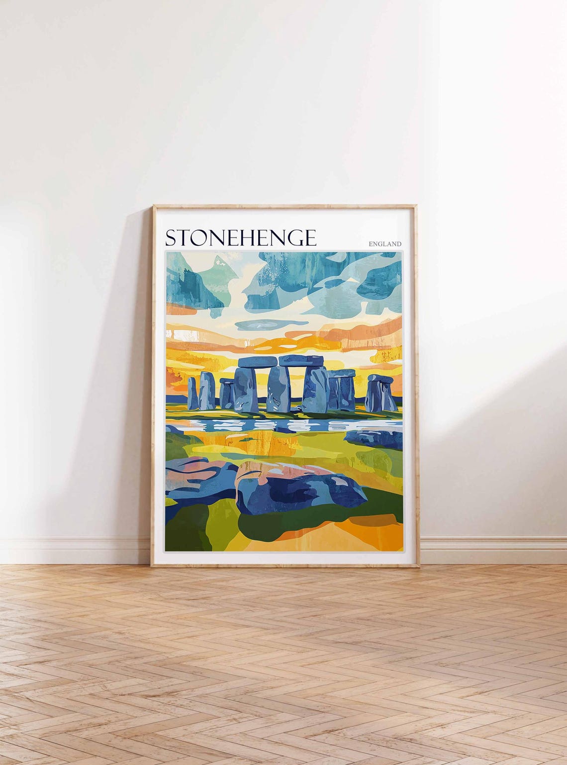 Stonehenge England Ancient Stones Golden Sunset Sky Abstract Poster - Image 2