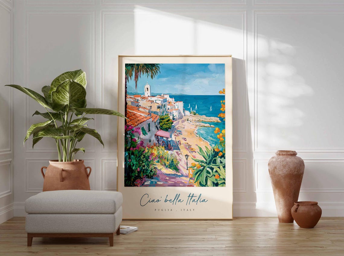 Puglia Poster Italian Travel Print Puglia Travel Art Puglia Wall Art Italy Art Italy Travel Decor Italian Travel Gift - Image 3