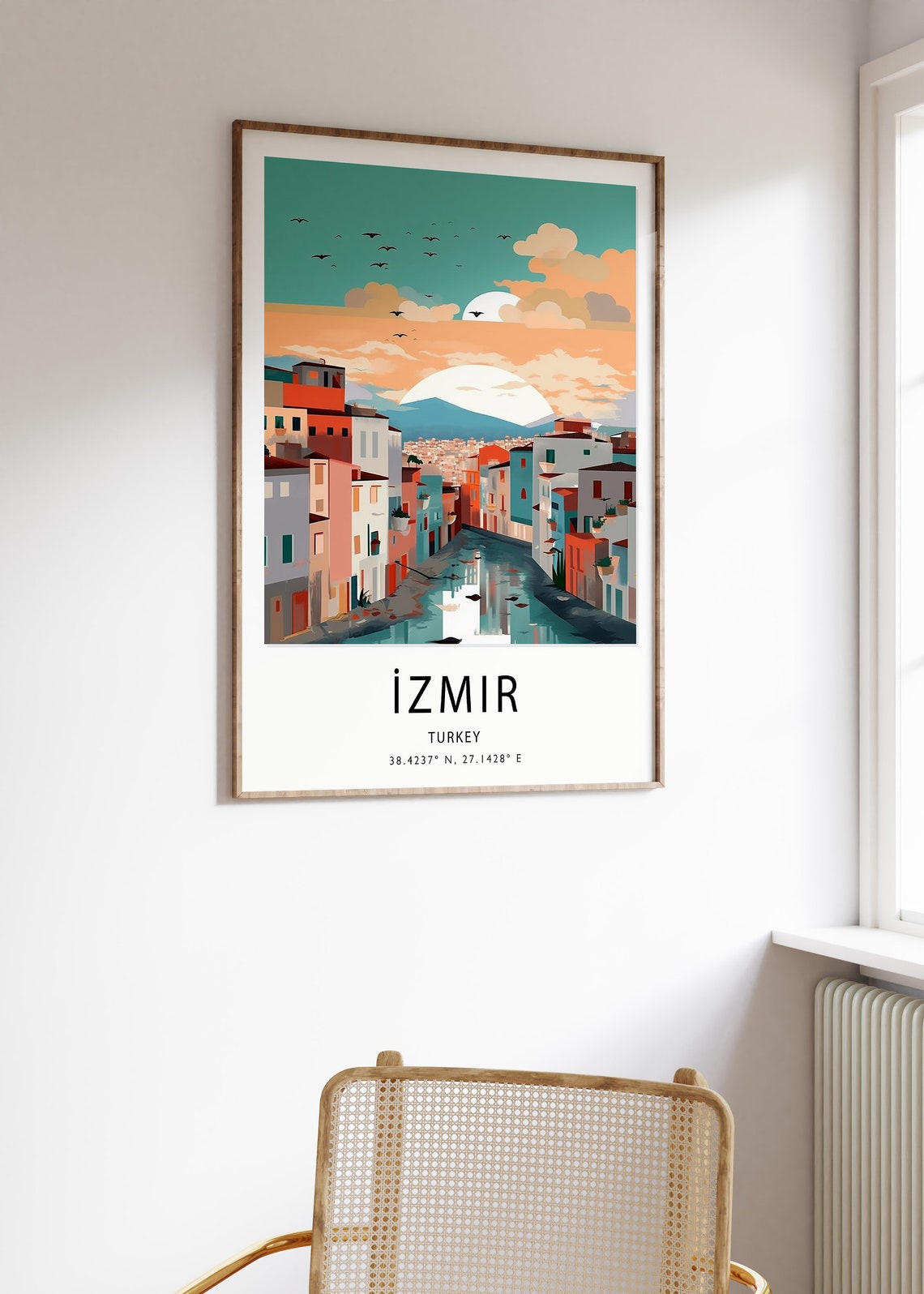 Izmir Travel Print Turkey Travel Poster Izmir Travel Wall Art Modern Travel Art Travel Gift Travel Decor Gift For Traveller - Image 3