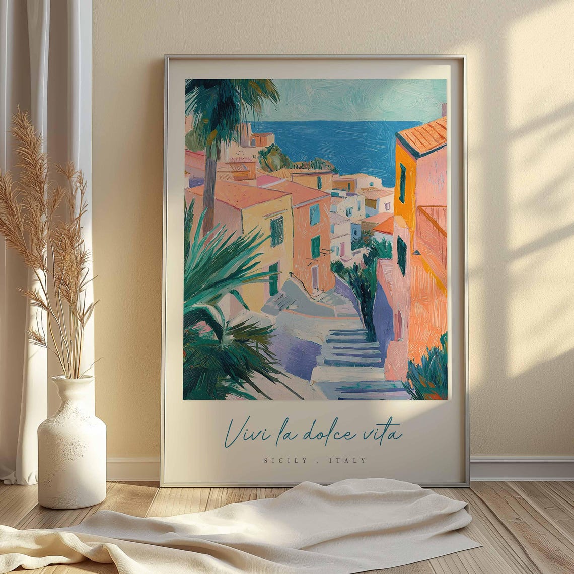 Sicily Poster Italian Travel Print Sicily Travel Art Sicily Wall Art Italy Art Italy Travel Decor Italian Travel Gift - Image 2
