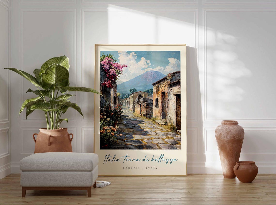 Pompeii Poster Italian Travel Print Pompeii Travel Art Pompeii Wall Art Italy Art Italy Travel Decor Italian Travel Gift - Image 3
