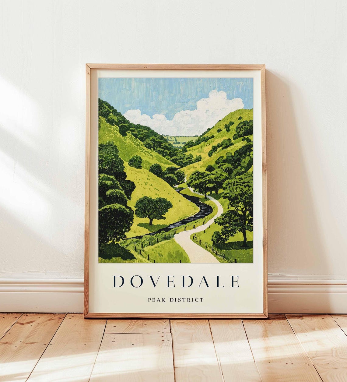 Dovedale Peak District Lush Green Valley Winding Path Poster