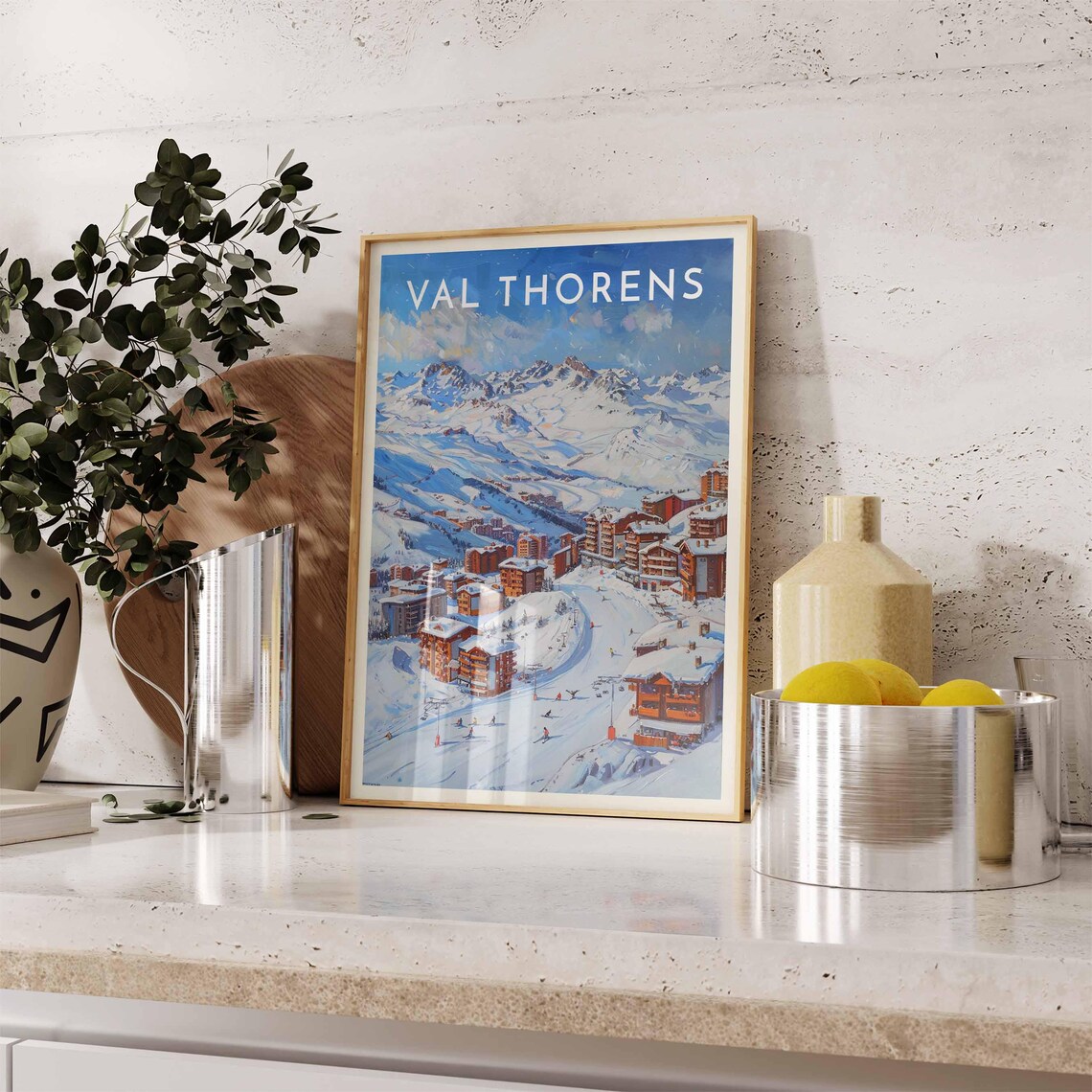 Val Thorens Ski Travel Poster, Winter Sport Art - Image 2