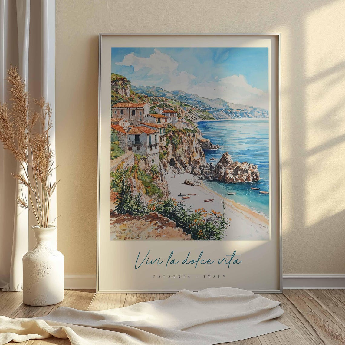Calabria Poster Calabria Travel Print Calabria Travel Art Calabria Wall Art Italy Art Italy Travel Decor Italian Travel Gift - Image 2