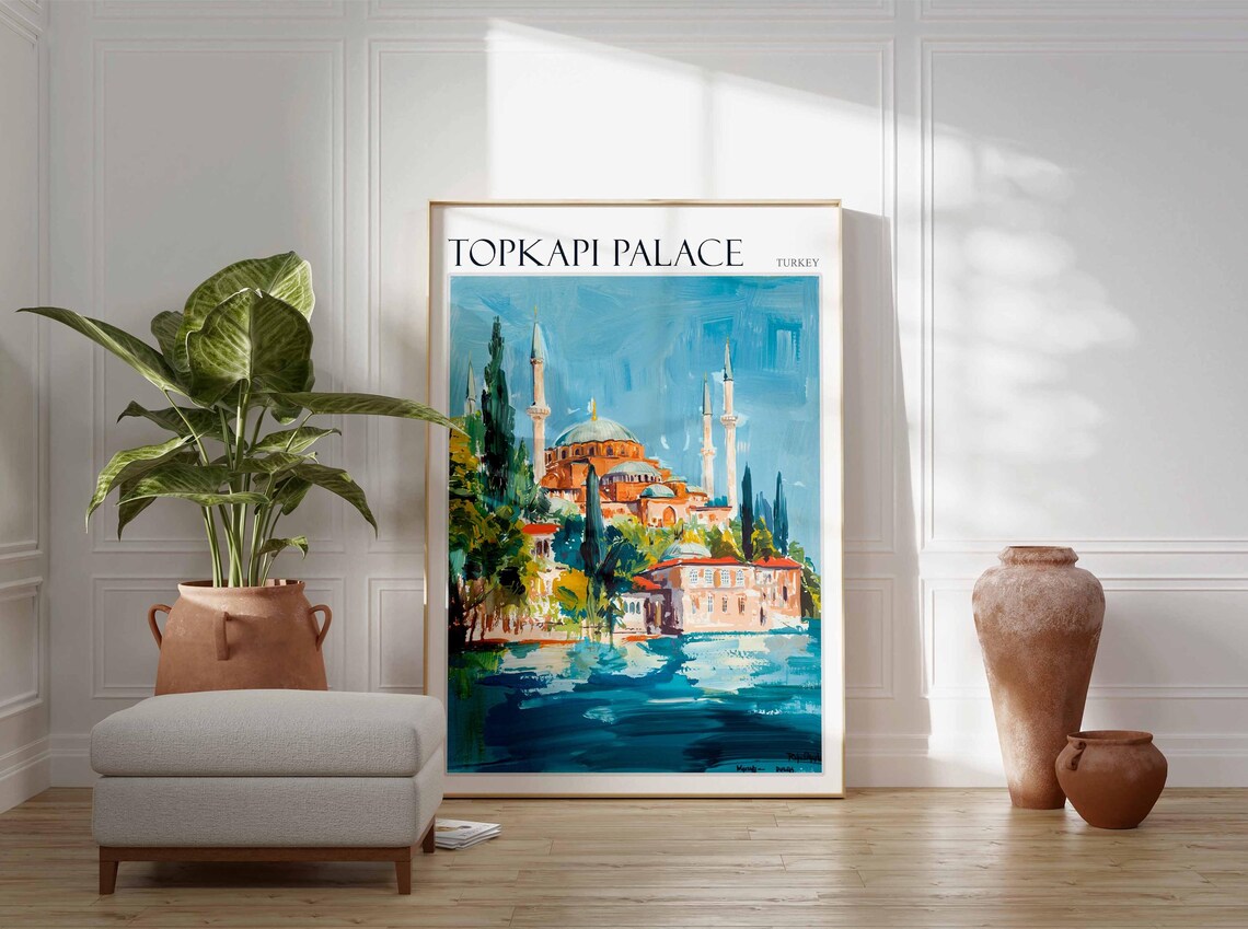 Topkapi Palace Turkey Tall Minarets Blue Water Ottoman Poster - Image 2
