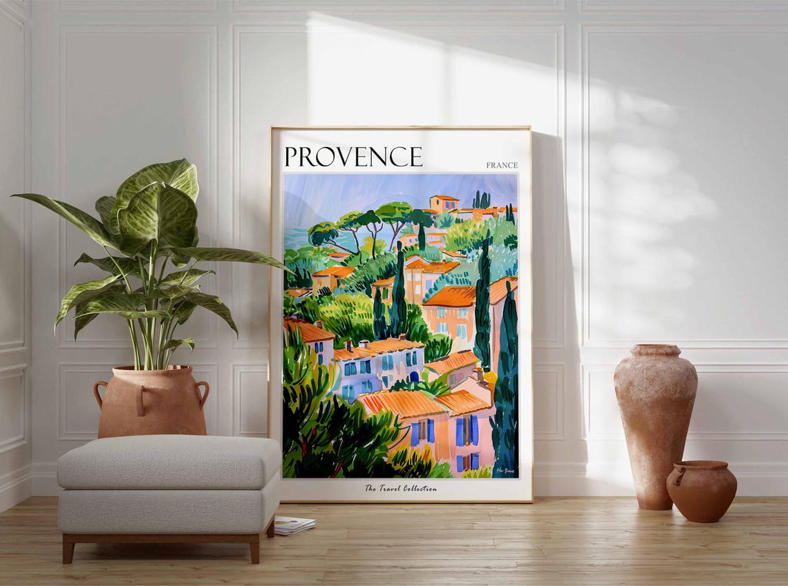 Provence Poster France Travel Print French Decor Europe Travel Poster European Wall Art Provence Gift Provence Travel Poster - Image 3