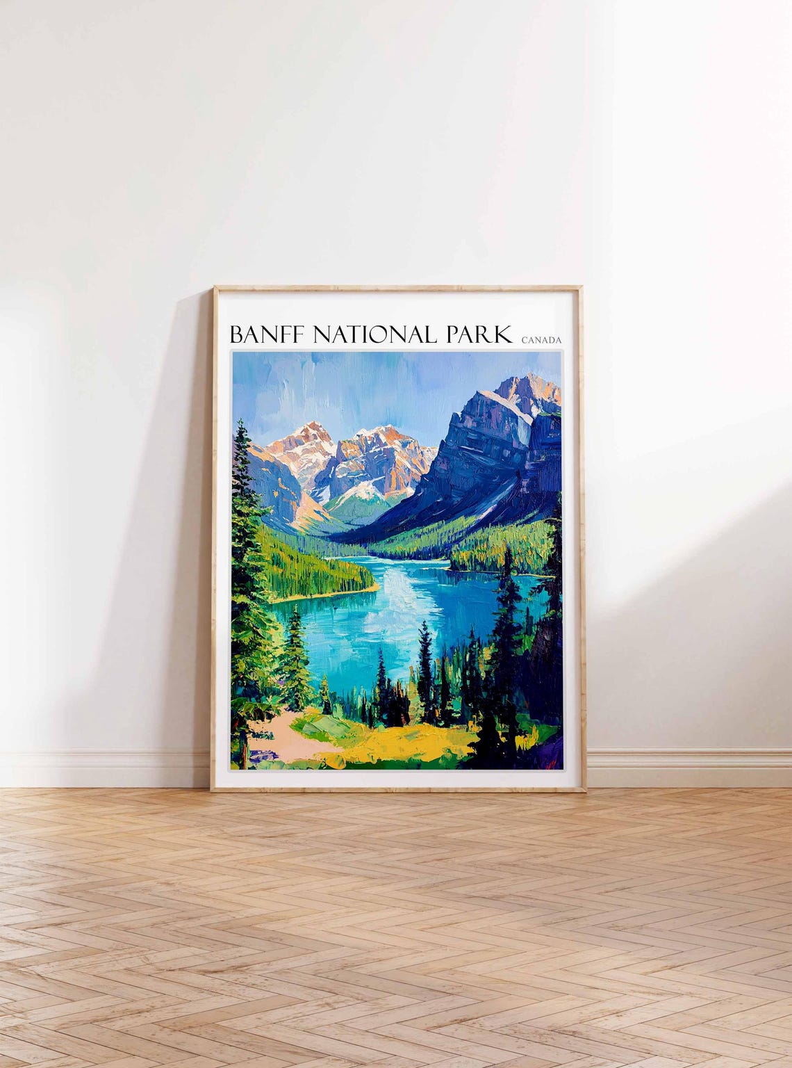 Banff National Park Canada Lake Between Two Mountain Peaks Poster - Image 3